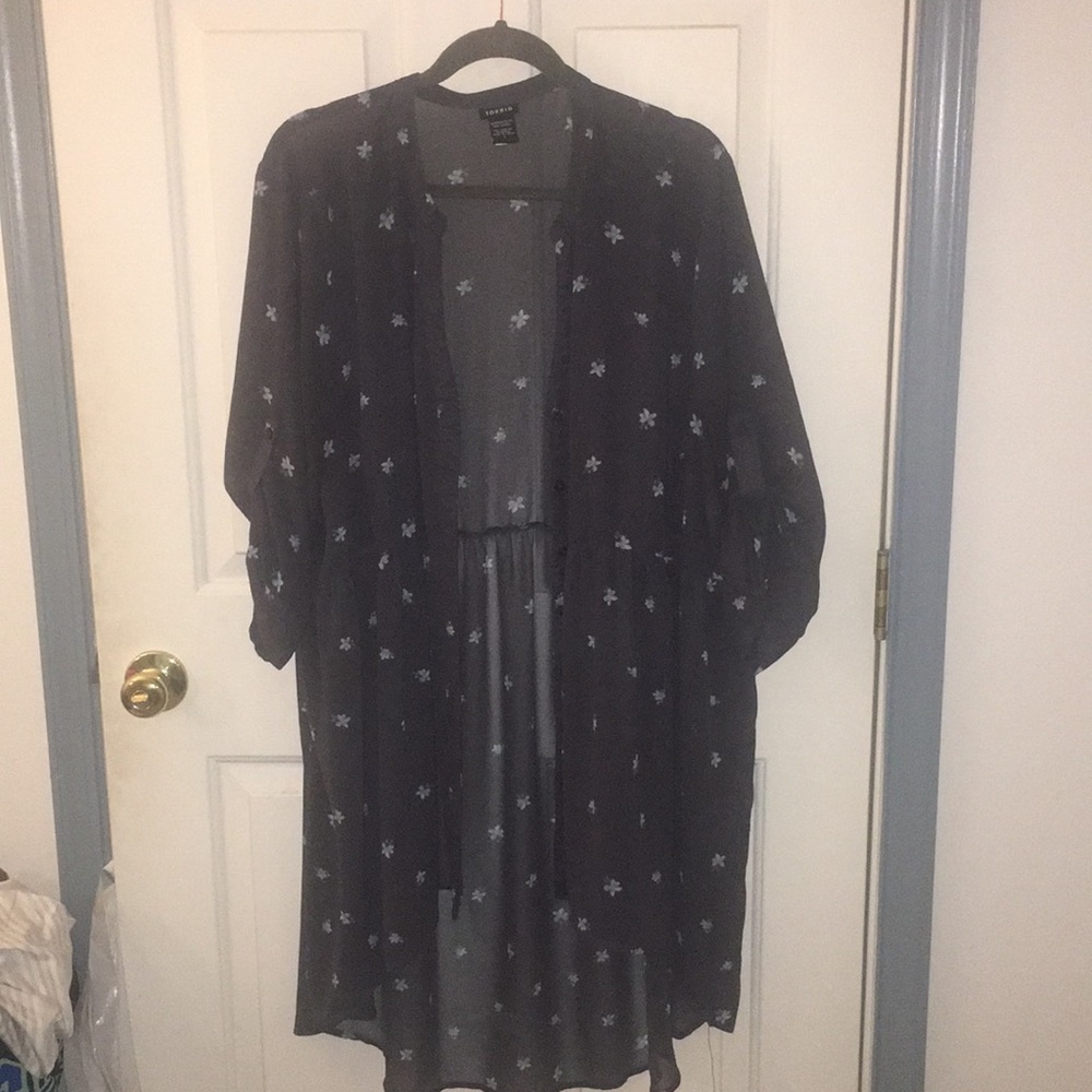 Floral chiffon babydoll tunic